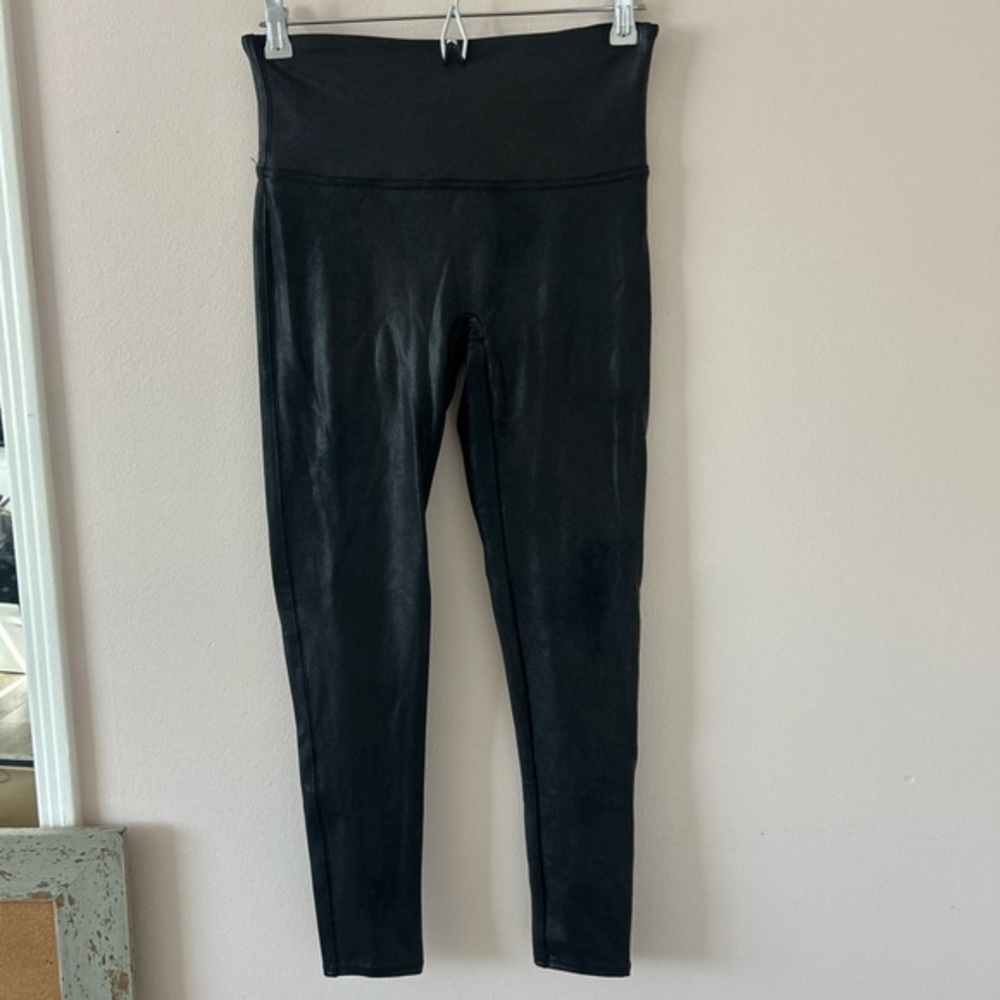 SPANX Faux Leather Leggings Black Size Large | Excellent‎ Condition